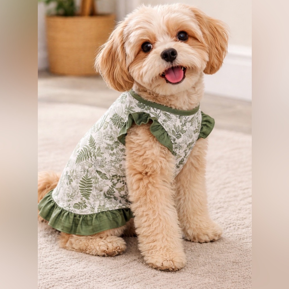 🐾Moss & Meadow Print Pet Clothing 🐾